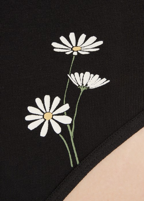 春日輕吻．緊帶中腰三角內褲(黛紫-線條鳶尾花)