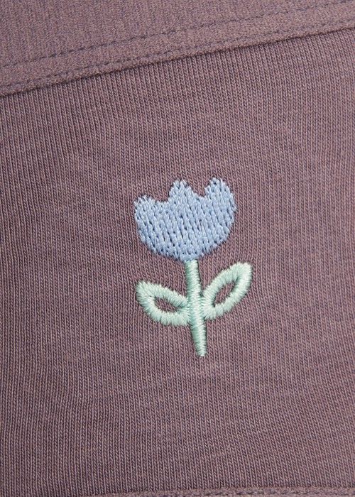 春日輕吻．緊帶中腰三角內褲(黛紫-線條鳶尾花)