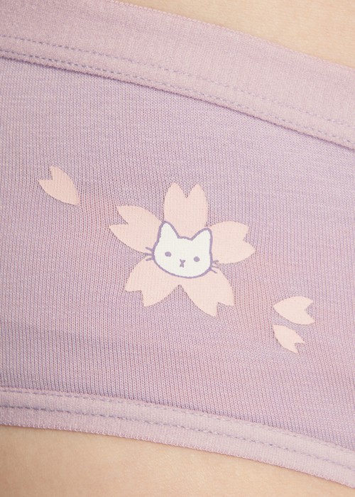 春日輕吻．緊帶中腰三角內褲(黛紫-線條鳶尾花)