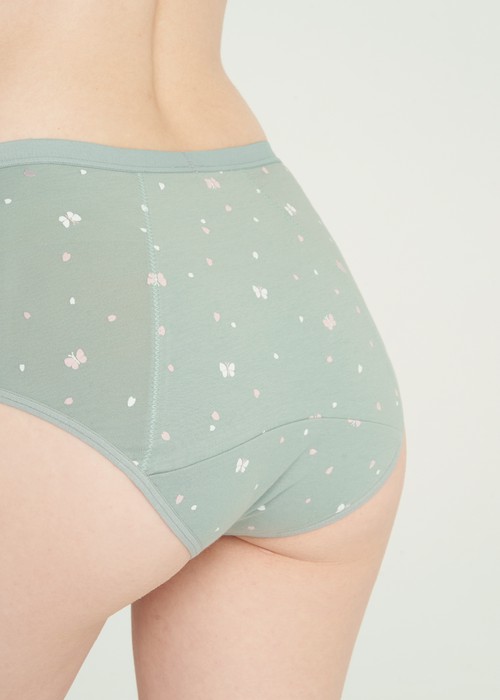 Spring Breeze．中腰生理褲(雨霧紫-櫻花飛舞)