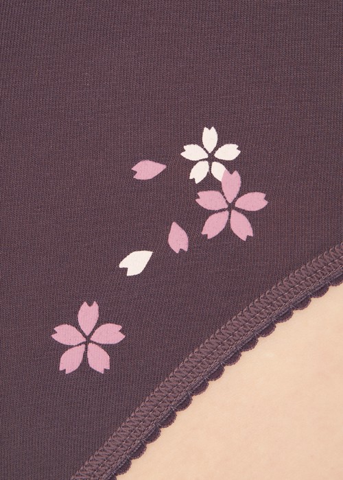 抗菌系列．花邊高腰三角內褲(黛紫-櫻花瓣)