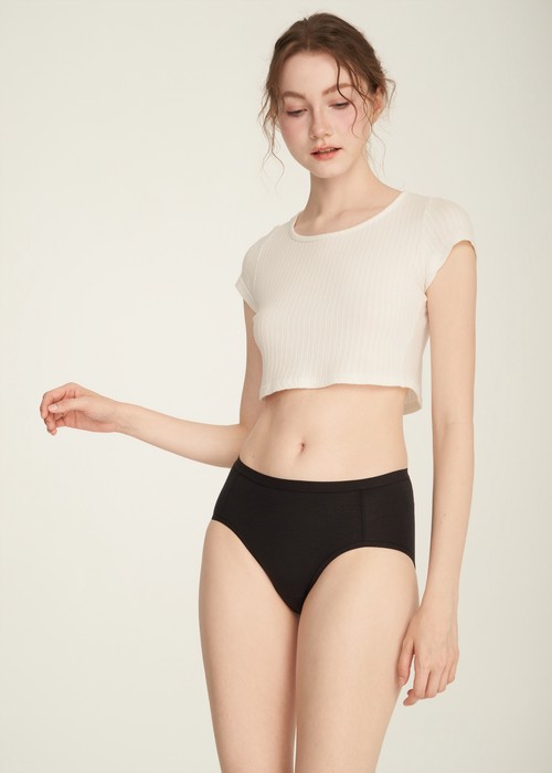 抗菌系列．中腰三角內褲(黑-澆花貓)