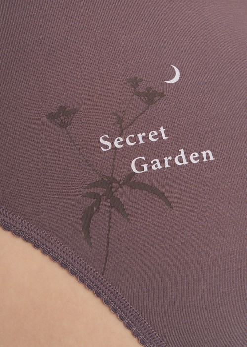 Flower Valley．花邊高腰三角內褲（雨霧紫-秘密花園）