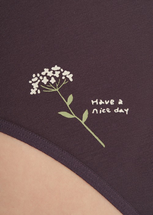 Flower Valley．細邊高腰三角內褲（黛紫-滿天星）