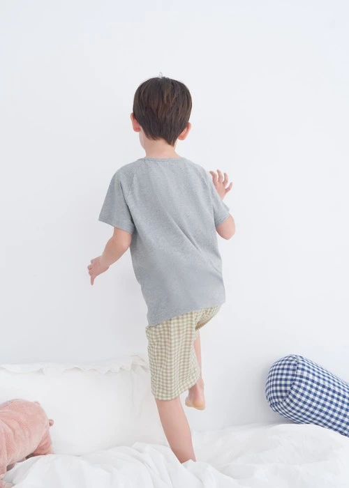 兒童成套_Summer Time．拉格蘭短袖睡衣(淺麻灰-微笑無尾熊)