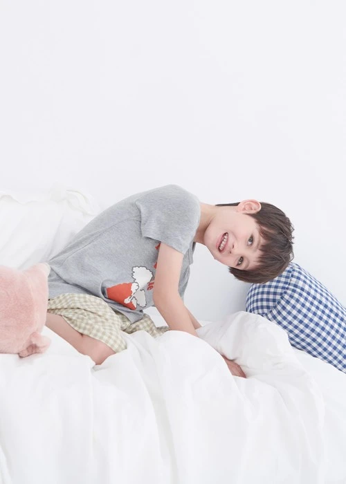 兒童成套_Summer Time．拉格蘭短袖睡衣(淺麻灰-微笑無尾熊)