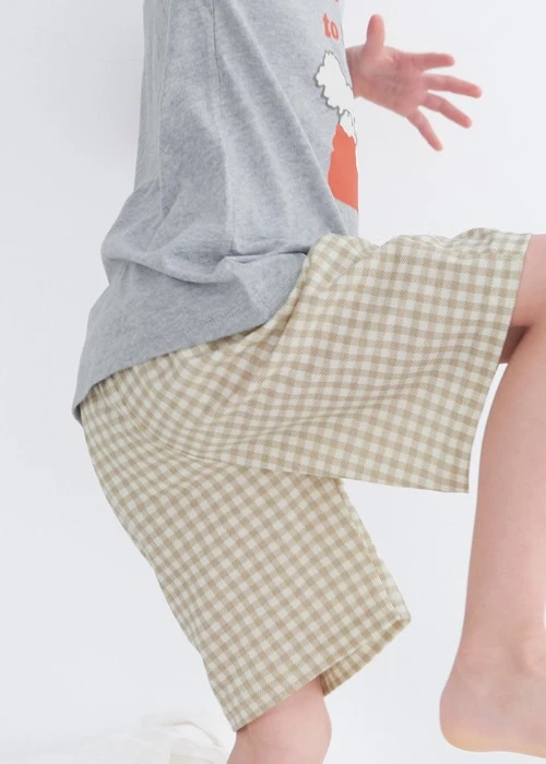 兒童成套_Summer Time．拉格蘭短袖睡衣(淺麻灰-微笑無尾熊)