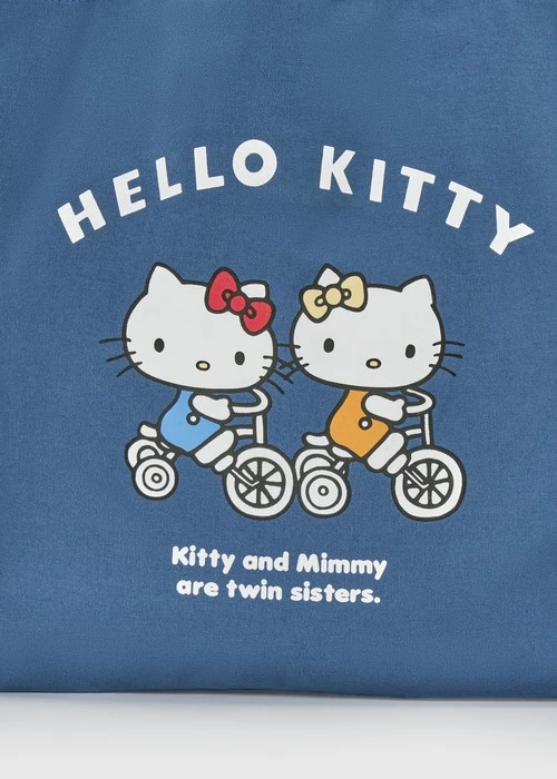 Hello Kitty系列．帆布袋(灰藍-Hello Kitty)