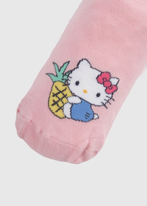 Hello Kitty系列．舒棉踝襪（粉紅-鳳梨KT）