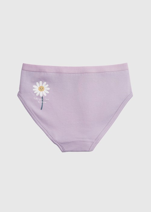 女童三入組_ 抗菌系列．緊帶三角內褲(療癒小雛菊)