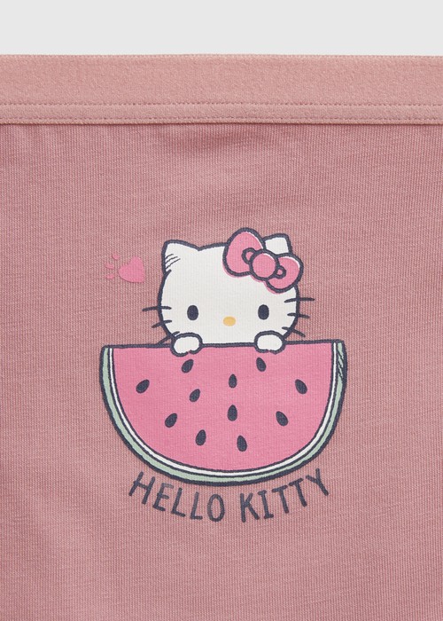 女童三入組_ Hello Kitty 系列．緊帶三角內褲（夏日Kitty）