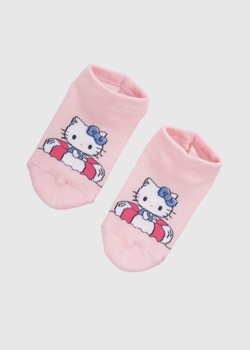 兒童_Hello Kitty系列．舒適踝襪（淺粉-泳圈Kitty）