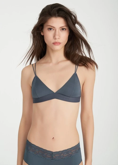 冰絲涼感．雙肩寬緊帶 Bra Top(雲灰紫)