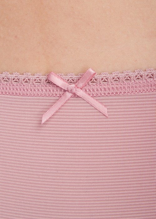 冰絲涼感抗菌．花邊高腰三角內褲（微風粉）