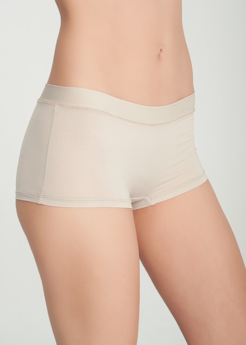 冰絲涼感抗菌．親膚中腰平口內褲（月光灰）