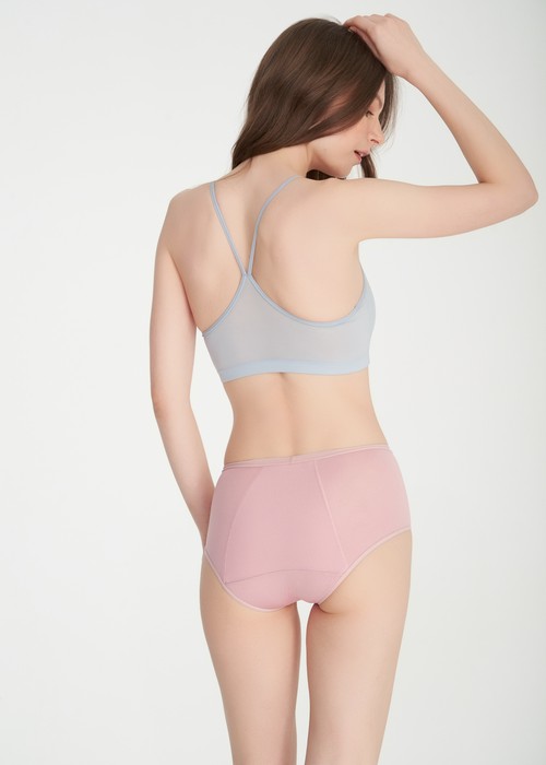 XXL 冰絲涼感．高腰生理褲(冰島綠)