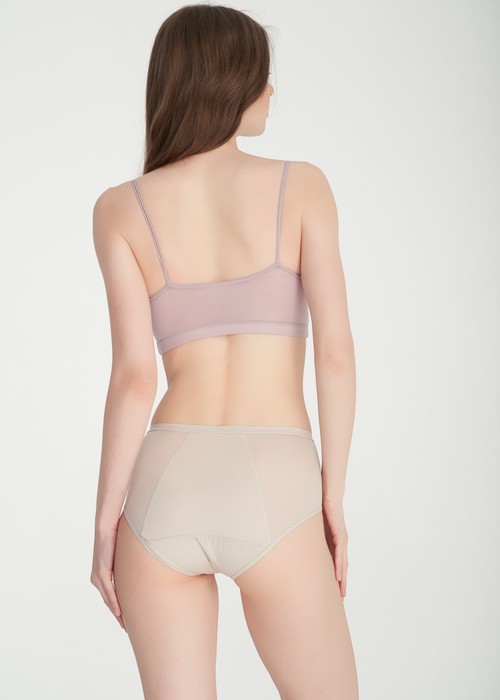 XXL 冰絲涼感．高腰生理褲(冰島綠)