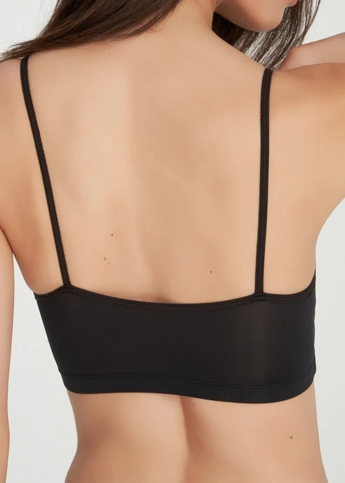 冰絲涼感．平口Bra Top（黑）