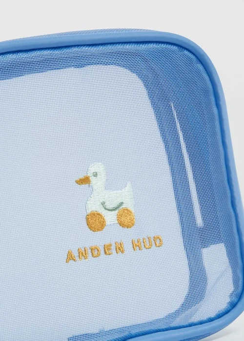 輕盈春夏．刺繡網紗包(藍-刺繡玩具鴨鴨)