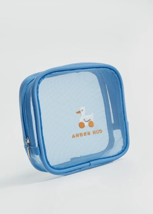 輕盈春夏．刺繡網紗包（藍-刺繡玩具鴨鴨）