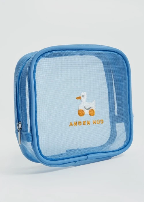 輕盈春夏．刺繡網紗包(藍-刺繡玩具鴨鴨)