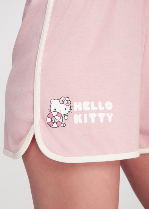 下身_Hello Kitty系列．滾邊居家短褲（蜜桃粉-去海邊）