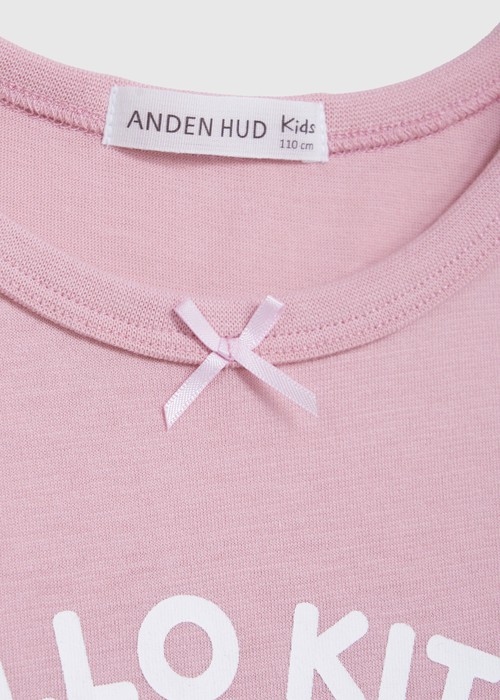 兒童連身_Hello Kitty系列．圓領公主短袖睡衣(蜜桃粉-愛心西瓜)