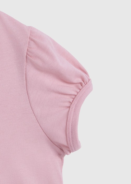 兒童連身_Hello Kitty系列．圓領公主短袖睡衣(蜜桃粉-愛心西瓜)