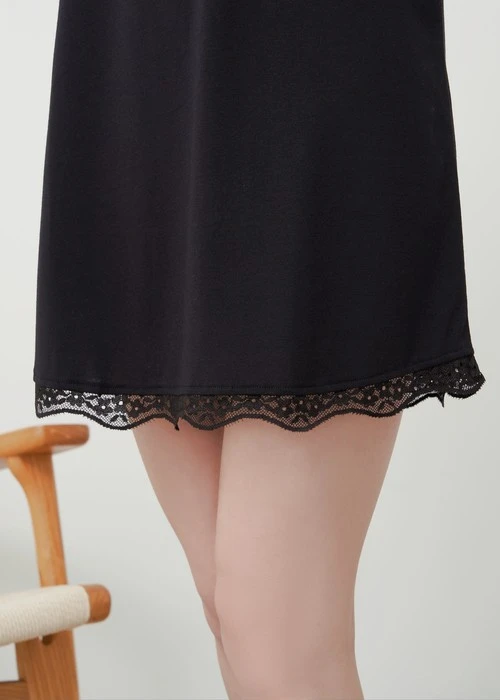 連身_Soft Clouds．蕾絲拼接居家短袖睡衣(沁水藍-愛自己)