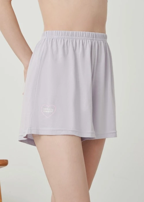 下身_Soft Clouds．吸濕排汗緊帶居家短褲(風暴灰-刺繡明天更好)