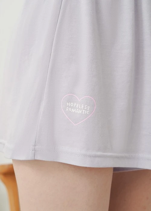 下身_Soft Clouds．吸濕排汗緊帶居家短褲(風暴灰-刺繡明天更好)