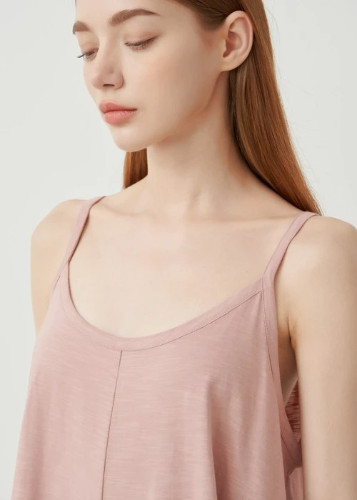 連身_Soft Clouds．純棉後綁帶寬鬆肩帶連身褲(隱夜藍)