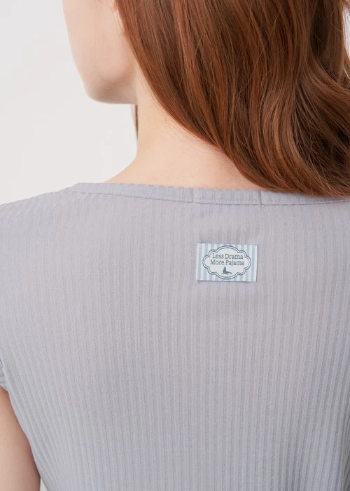 連身_Soft Clouds．無袖開叉居家睡衣（鳶尾紫）