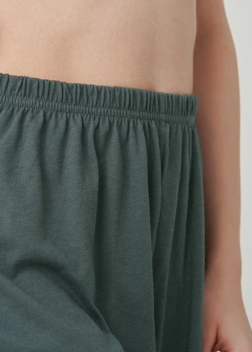 下身_Soft Clouds．吸濕排汗緊帶居家短褲(風暴灰-刺繡明天更好)