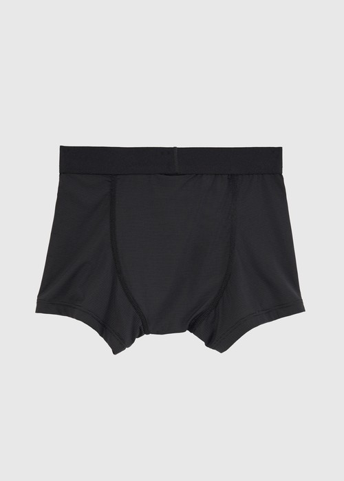 男童二入組_冰絲涼感機能系列．腰帶平口內褲(黑/冰川藍-黑緊帶)