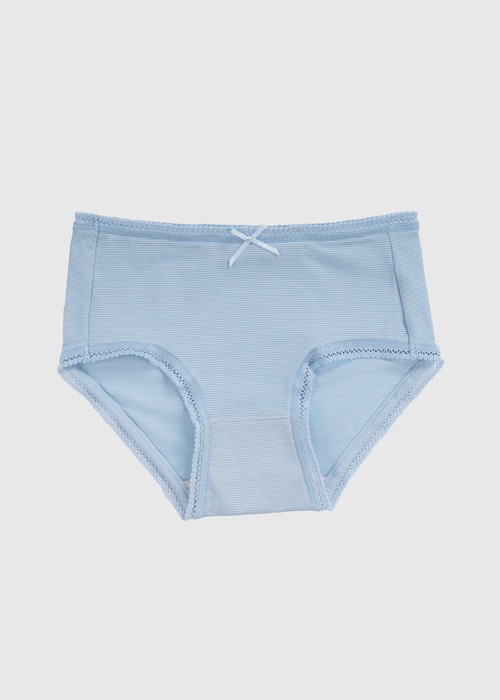 女童三入組_ 冰絲涼感抗菌．球球緊帶三角內褲(微風粉/天際藍/冰川藍)