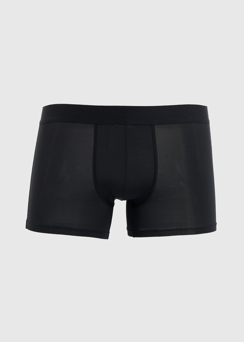 男款_冰絲涼感機能系列．短版腰帶平口內褲（黑）