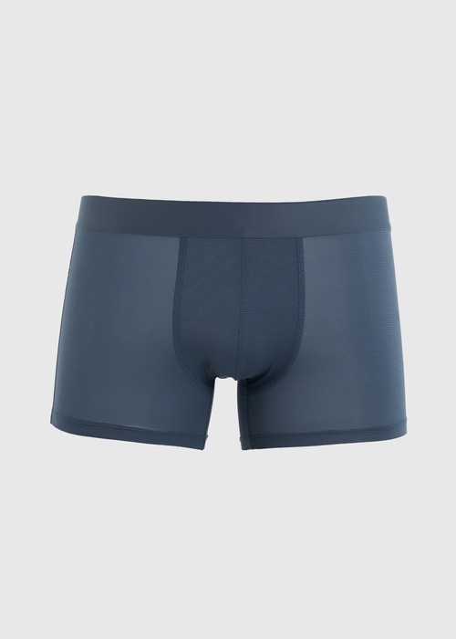 男款_冰絲涼感機能系列．短版腰帶平口內褲（冰川藍）