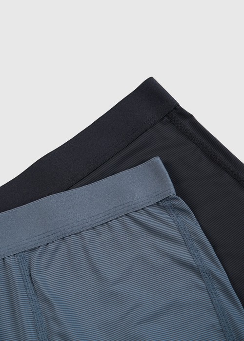 男款_冰絲涼感機能系列．短版腰帶平口內褲(冰川藍)