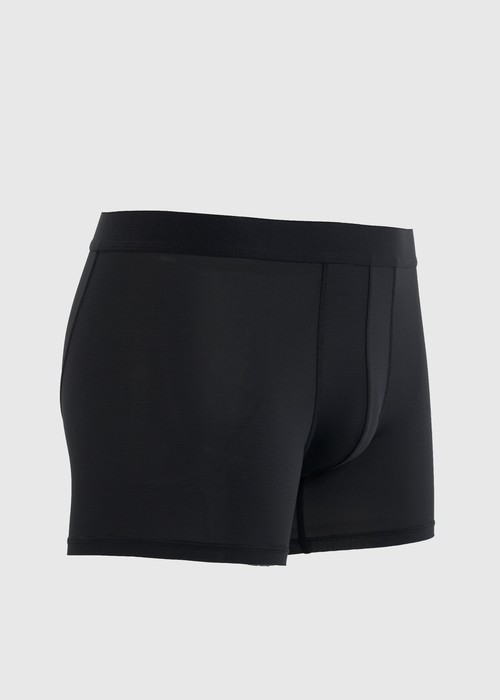 男款_冰絲涼感機能系列．長版腰帶平口內褲（黑）