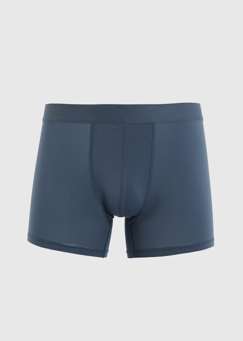 男款_冰絲涼感機能系列．長版腰帶平口內褲（冰川藍）