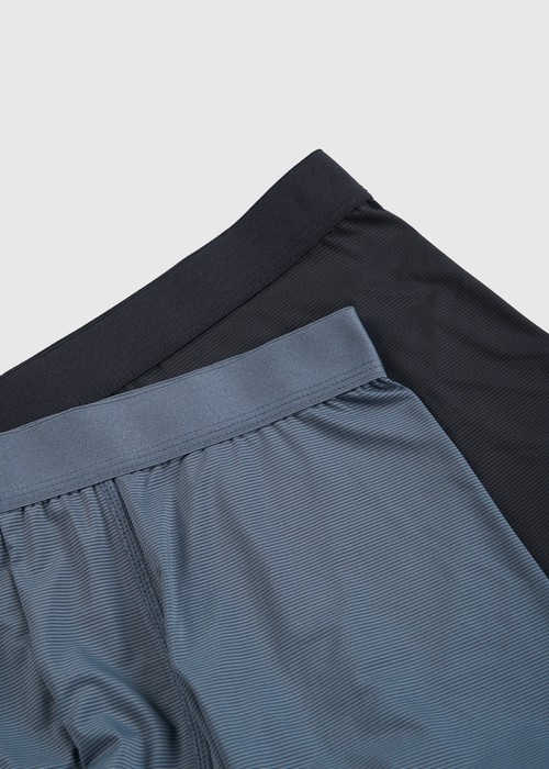 男款_冰絲涼感機能系列．長版腰帶平口內褲(冰川藍)