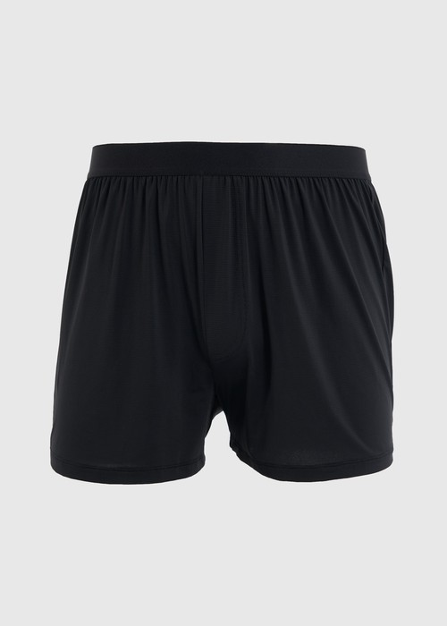 男款_冰絲涼感機能系列．寬鬆腰帶四角內褲(冰川藍)