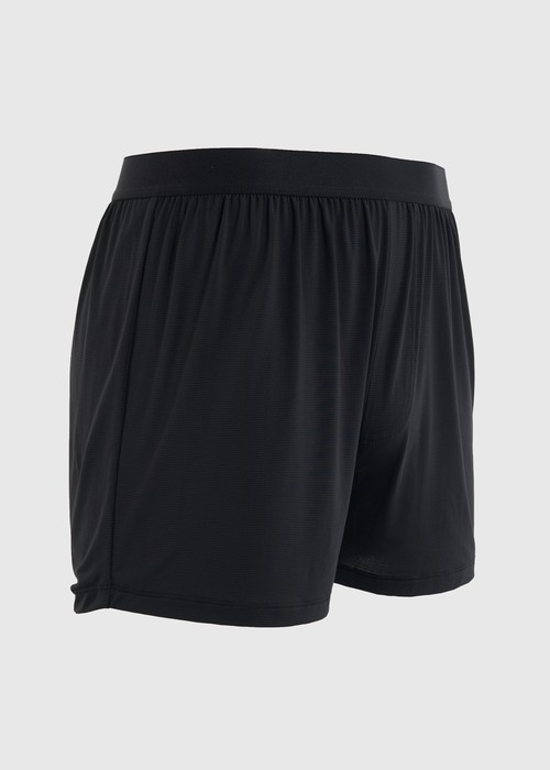 男款_冰絲涼感機能系列．寬鬆腰帶四角內褲(冰川藍)