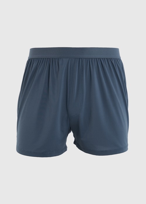 男款_冰絲涼感機能系列．寬鬆腰帶四角內褲（冰川藍）