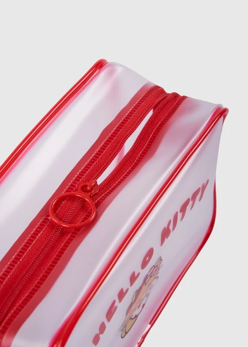 Hello Kitty系列．防水盥洗包(紅-Kitty 泳圈)