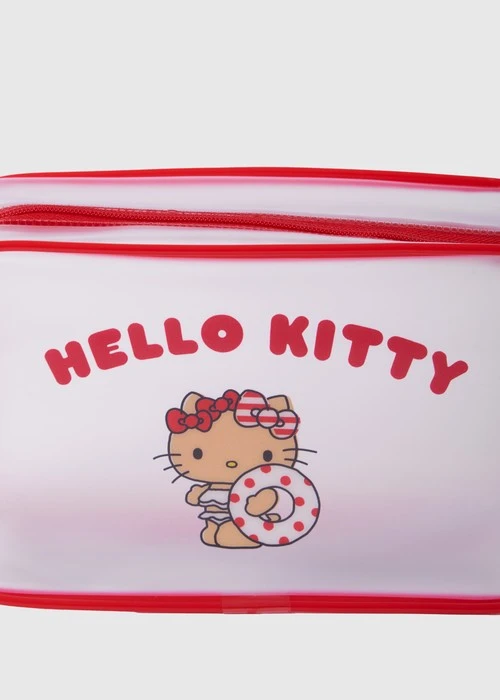 Hello Kitty系列．防水盥洗包（紅-Kitty 泳圈）