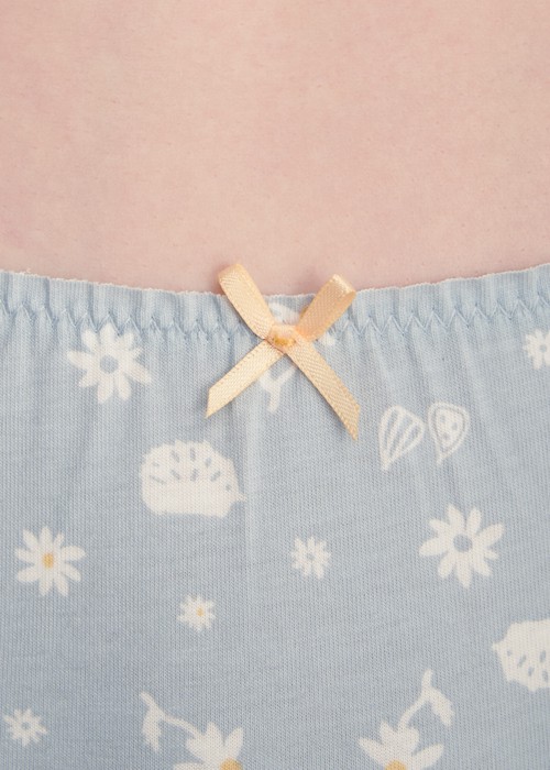 夏日時光．花苞低腰三角內褲（珍珠藍-刺蝟小森林）