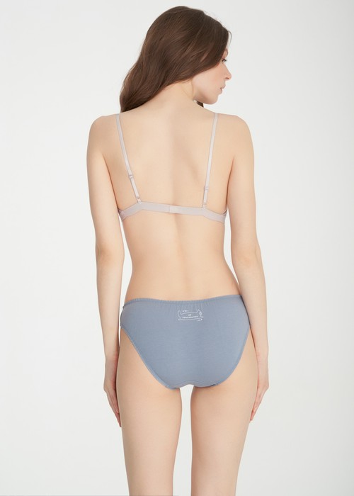 夏日時光．花苞低腰三角內褲(琉璃藍-喵喵喵)