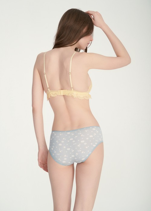 夏日呢喃．花邊中腰三角內褲(泡泡粉-笑臉)